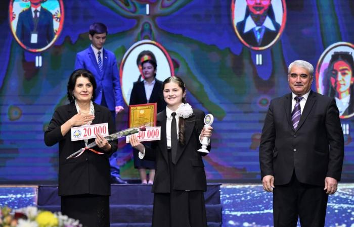 Иштироки Раиси Кумитаи забон ва истилоҳоти назди Ҳукумати Ҷумҳурии Тоҷикистон Сахидод Раҳматуллозода дар маросими ҷоизасупорӣ ба ғолибони Озмуни ҷумҳуриявии «Фурӯғи субҳи доноӣ китоб аст» image 2